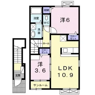 ルージュ エレガンテ【2階】の間取り