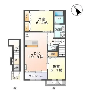 フォレットA【2階】の間取り