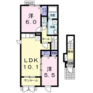 ラフレシ−ル A【2階】の間取り