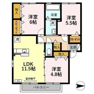 メロディー【1階】の間取り