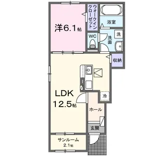 パルクみなみの杜【1階】の間取り