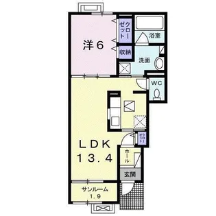 メゾン手崎【1階】の間取り