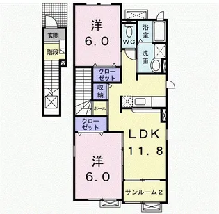 シーサイドレジデンス Ⅰ【2階】の間取り