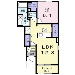 ソフテイルD【1階】の間取り