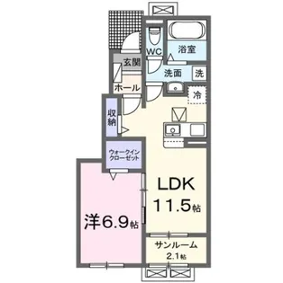 プラウド四屋 Ⅰ【1階】の間取り