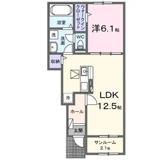 パルクみなみの杜【1階】の間取り