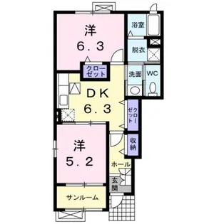 スカイスクレ−パ− Ⅲ【1階】の間取り