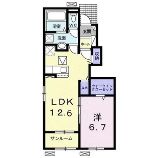 ヴィラージュ エスト【1階】の間取り