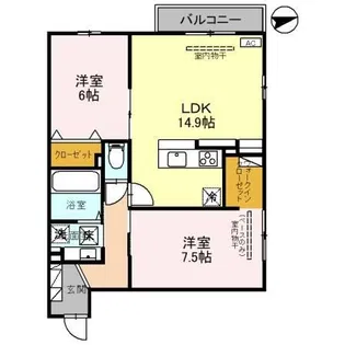 クロワール【1階】の間取り