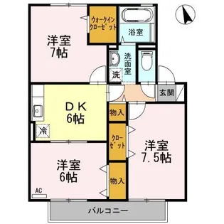 ラ・デファンス【2階】の間取り