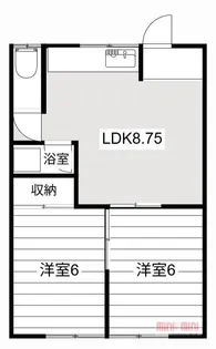 豊岡3.3コーポ【6号室】の間取り