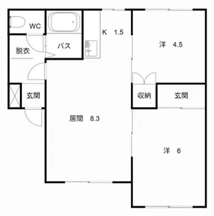 サンフレンズ見本林【203号室】の間取り