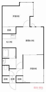 ハープヒルズ【203号室】の間取り