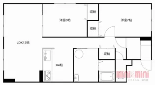 グランデⅨ【203号室】の間取り