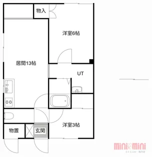 2LDKの間取り画像