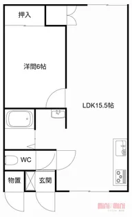 1LDKの間取り画像