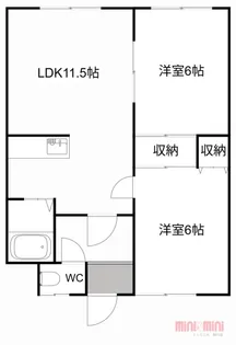 ハイツ西岡【1階】の間取り