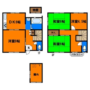 千葉県千葉市美浜区磯辺1丁目【テラスハウス】の間取り
