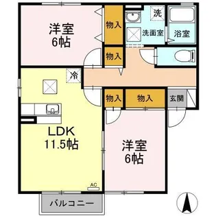 パティオ I棟【1階】の間取り