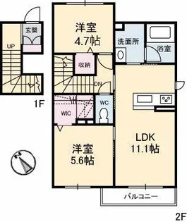 シャーメゾン杢 01棟【202号室】の間取り