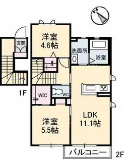 K’sテラス【205号室】の間取り
