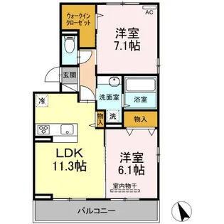 アンベル徳山【2階】の間取り