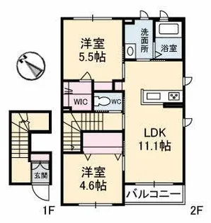 コモンガーデン大神【2階】の間取り