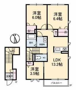 グレイス潮音A棟【201号室】の間取り