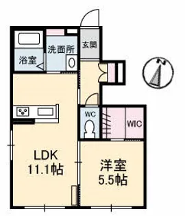 レジデンスM&K A【1階】の間取り