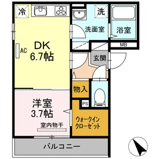 アプリコット美里【201号室】の間取り