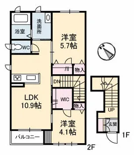 ルイズ・オディエ【2階】の間取り