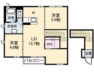 ウエストコート A棟【201号室】の間取り