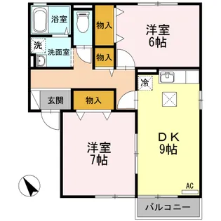 ラポンベール Ⅱ棟【105号室】の間取り