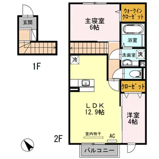 METEOR瑞穂【2階】の間取り
