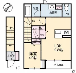Puro Madera 西市〜プロ マデラ 西市〜【2階】の間取り