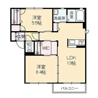 パールハイツ D棟【202号室】の間取り