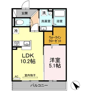 ブショーフレーグランス【201号室】の間取り