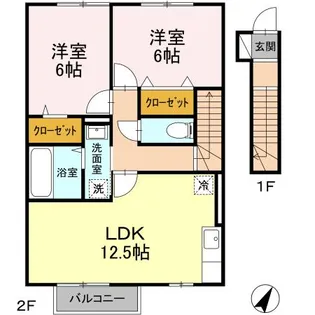 ヒルズフロント大島【2階】の間取り