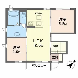 ウエストコート B棟【1階】の間取り