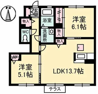 エルドラド凌【1階】の間取り