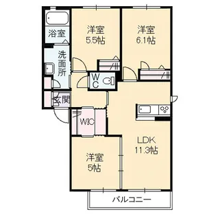 パールハイツ F棟【1階】の間取り