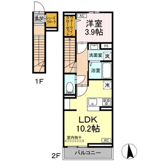 CASTLE HILLS Y【2階】の間取り