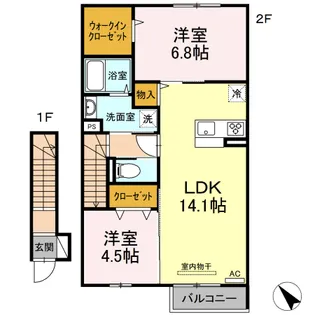 D-roomちよだ【2階】の間取り