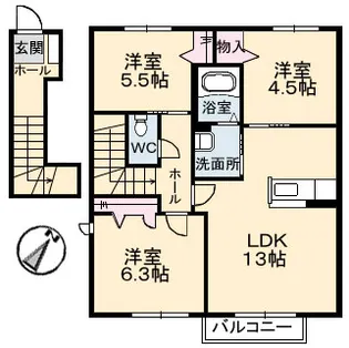 ウィステリア B【201号室】の間取り