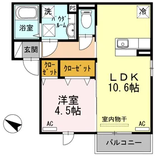 OK-Room住崎【102号室】の間取り
