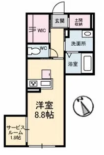 Reine若宮町【102号室】の間取り