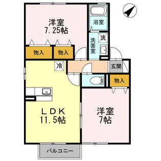 サンファミールあい F棟【202号室】の間取り