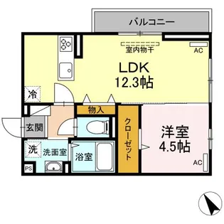 ブランネージュ下松【3階】の間取り