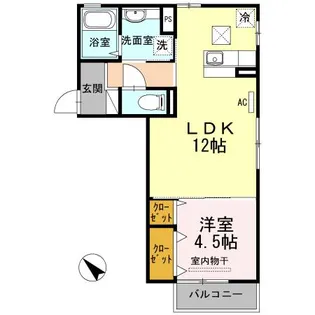ソレイユ・ガーデン【201号室】の間取り