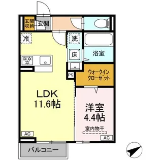 ディアライズ西市【1階】の間取り